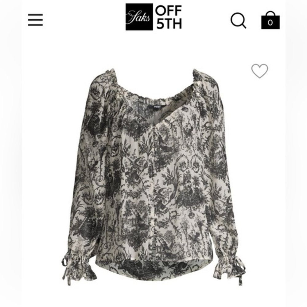PAIGE Blouse 100% Silk Kiki Toile Romantic Coquette Girl